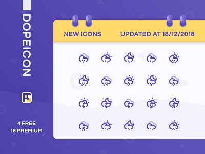 Dopeicon Updated by 18/12/2018 animation app branding design dope dopeicon flat freebies icon illustration logo type typography ui ux vector weather weather icon web website