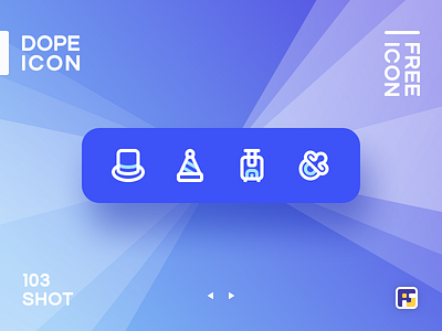 Dopeicon - Icon Showcase 103 animation app branding design dope dopeicon flat freebies hat icon illustration logo luggage type typography ui ux vector web website