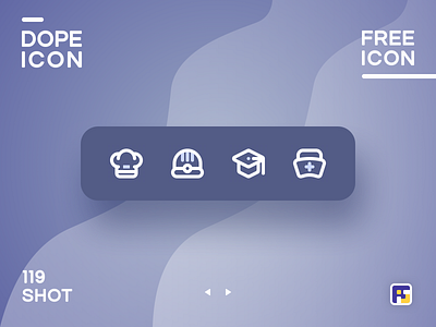 Dopeicon - Icon Showcase 119 animation app branding design dope dopeicon flat freebies hat icon illustration logo nurse type typography ui ux vector web website