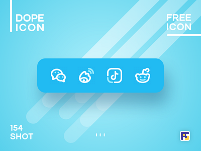 Dopeicon - Icon Showcase 154 animation app branding dope dopeicon flat freebies icon illustration logo reddit social buttons tiktok type ui ux vector website wechat weibo