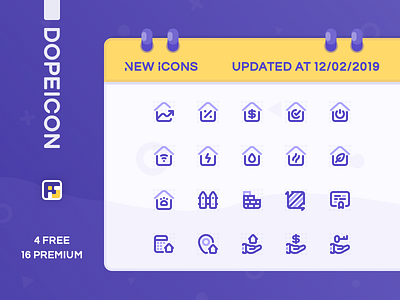 Dopeicon Updated by 12/02/2019 app branding design dope dopeicon flat freebies icon illustration logo property real estate rental type typography ui ux vector web website