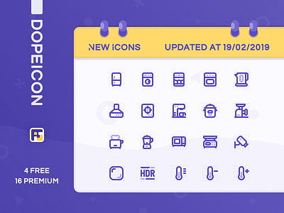 Dopeicon Updated by 19/02/2019 animation app branding design dope dopeicon flat freebies furniture home appliances icon illustration logo type typography ui ux vector web website