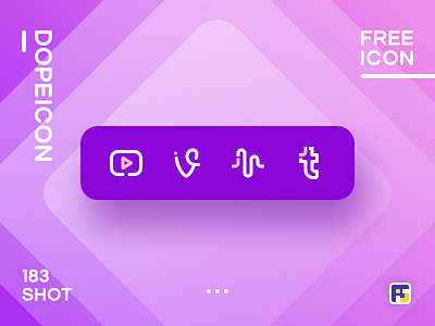 Dopeicon - Icon Showcase 183 animation app branding design dope dopeicon flat freebies icon illustration logo social icons type typography ui ux vector web website youtube