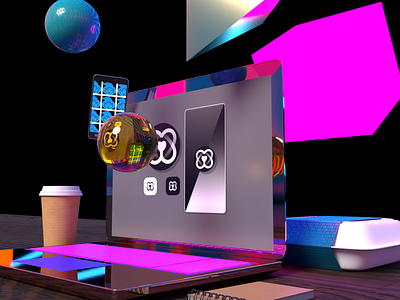 Desk Dream 3d art branding design logo