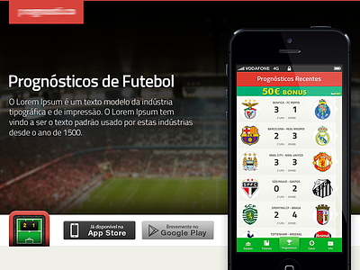 Website for Soccer App app soccer