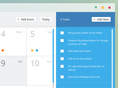 Calendar App Concept app calendar desktop inkscape tasks