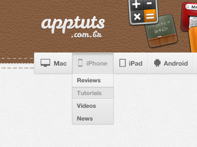 Apptuts app dropdown menu selected