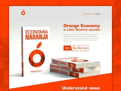 Orange Economy eBook 📙 — Daily UI Challenge #003 above the fold dailyui ebook landing orange ui