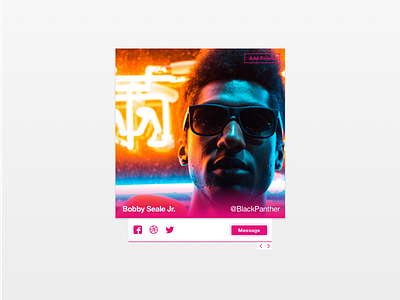 User Profile Black Panther 🏴 — Daily UI Challenge #006 dailyui photo pink ui user profile webapp