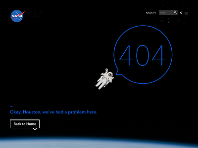 404 NASA 👨🏼‍🚀 — Daily UI Challenge #008 404 black blue dailyui nasa ui
