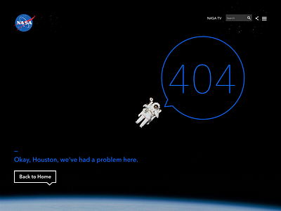 404 NASA 👨🏼‍🚀 — Daily UI Challenge #008 404 black blue dailyui nasa ui