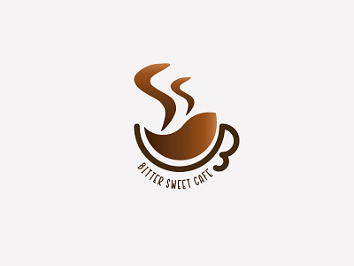 Bitter Sweet Cafe branding coffee flat graphic design illustrator logo minimalist vector