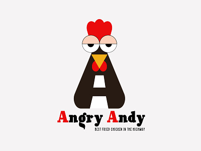 Angry Andy andy branding chicken flat graphic design highway illustrator logo vector