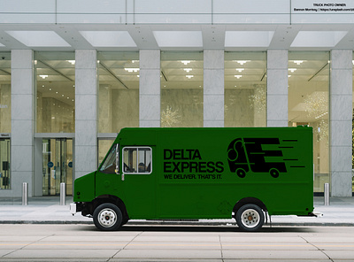 Delta Express - TRUCK MOCKUP branding express graphic design illustrator logo mockup vector