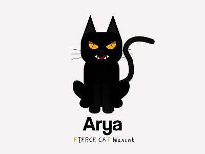 Arya ( Fierce Cat Mascot) arya branding cat flat graphic design illustrator logo mascot vector