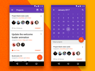 Material Design Kit | Productive android calendar gui material material design productive productivity projects task task manager to do