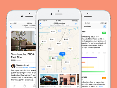 Booking screens — iOS Design Kit booking ios ios design kit ios10 map review