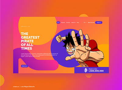 Hero: Landing page UI anime hero landing page luffy luis miguel basurto product design ui ui challenge ui design uraoz uraoz ux uraoz.ux user interface visual design web design