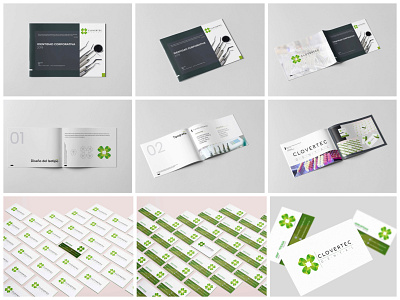 Logo design, corporate manual and business card branding businesscard card clover corporate design logo manual work