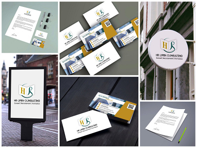 Logo and business card design for HR Open Consulting