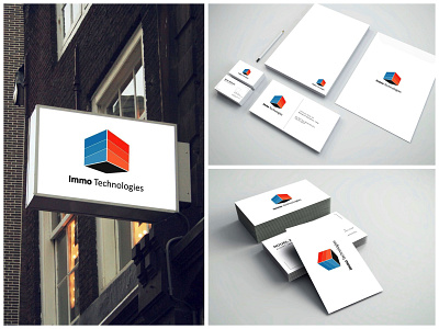 Logo and Stationary design for Immo Technologies branding businesscard card corporate design french logo stationery vector work