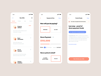 Offer flow @ Open Listings iOS App app home house icons interfaces ios mobile offer open listings product product design real estate ui ux visual design