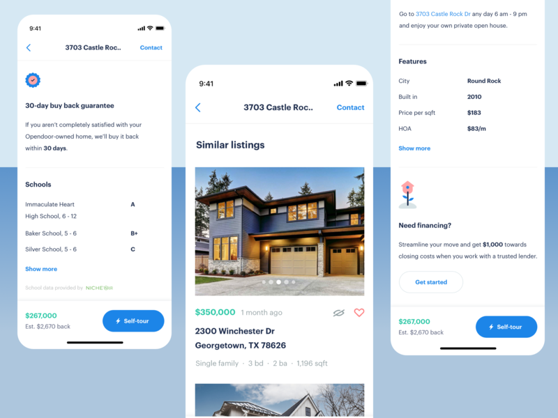 Property Detail Page Opendoor Mobile App  by Yuri Lence 