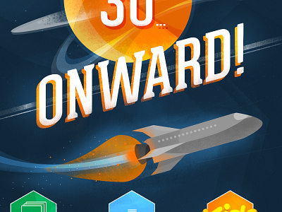 Onward! galaxy illustration onward planet rocket shuttle solar space spaceship stars system texture