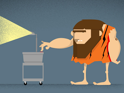 Cavemen <3 Overhead Projectors caveman graphic illustration overhead polygon projector