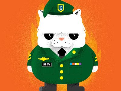 Sargeant Snookums cat character illustration kitten military