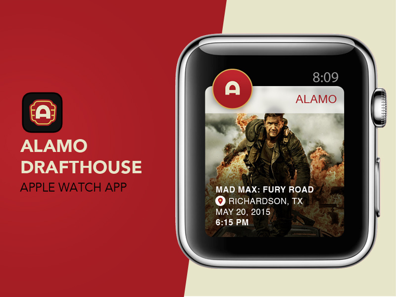 Alamo Drafthouse Apple Watch App iwatch ticket showtime mad max movie alamo drafthouse app apple watch watch apple