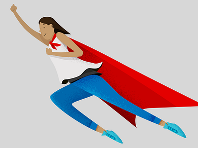 Girl Power cape character girl illustration jeans power snakers superhero