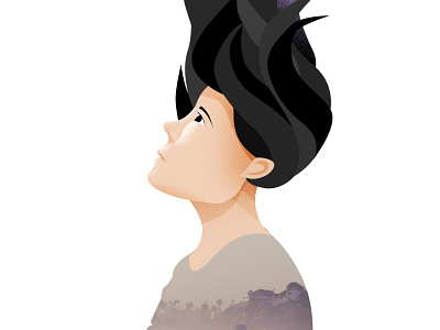 Side Profile character girl hair illustration profile side texture