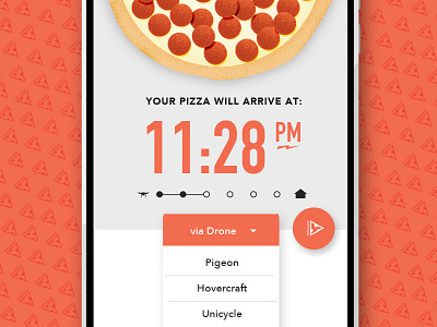 Pizza Delivery App app delivery drone pepperoni pizza ui