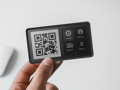 Loyal - Smart Loyalty Card android app branding card chick fil a epaper hardware design icon industrial design ios loyal loyalty card product qr smart starbucks target ui ux whole foods