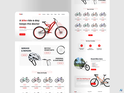 Bicycle Website Homepage 3d bestui bestwebsite bicycle design follow me forsale free freebie popular trending ui uidesign webdesign