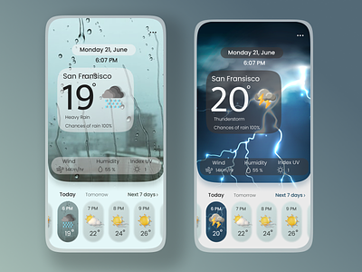 Weather app UI app design icon ux vector weather