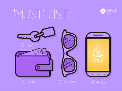 Mustlist apus glasses key list wallet