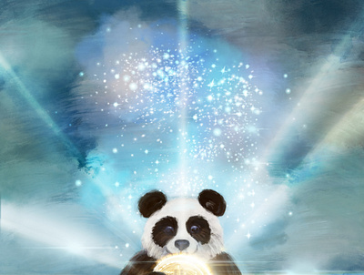 NFT drawing Crypto Panda Poster drawing illustration poster