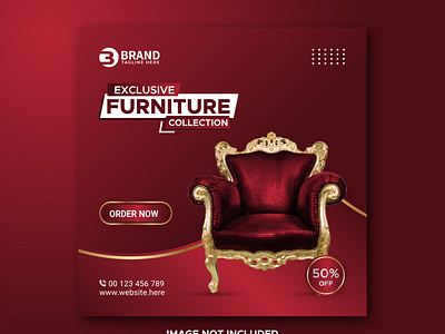 Furniture sale banner for social media instagram post template