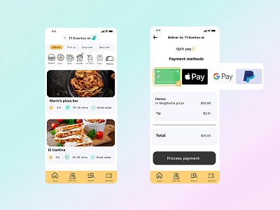 Deliveroo Re-vamp android app app design design food delivery app order page payment page ui ui design user experience design user interface design ux uxui