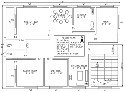 Floor Plan 43 X 31 by SHYAMOL SARKAR on Dribbble