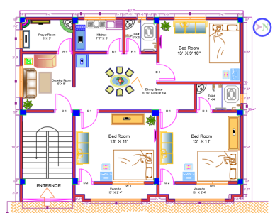 2D Floor Plan 36 X30 Ground Floor by SHYAMOL SARKAR on Dribbble