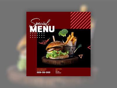 Social Media Intagram Food Burger branding design graphic design