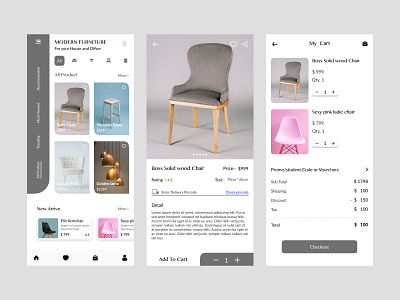 Modern furniture checkout page collection page collection page design figma furniture modern furniture product page product page design ui ui design