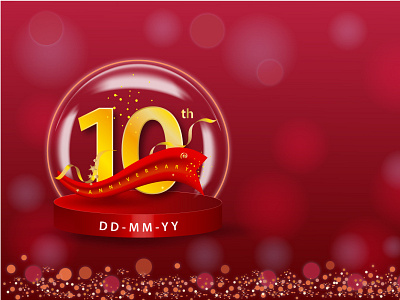 10 th anniversary  banner full vector