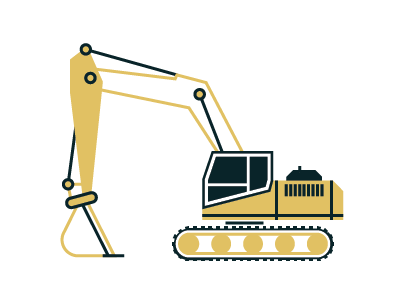 Excavator construction excavator icon machinery