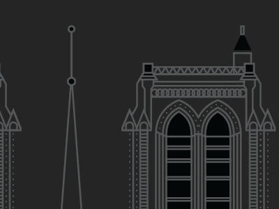 Notre Dame cathedral icon illustration lines notre dame paris