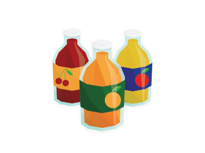 Juice apple bottle cherry icon illustration juice orange