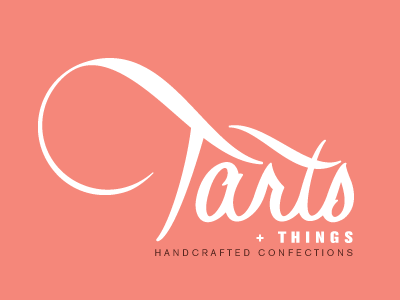 Tarts + Things Logotype lettering logo logotype script tarts things